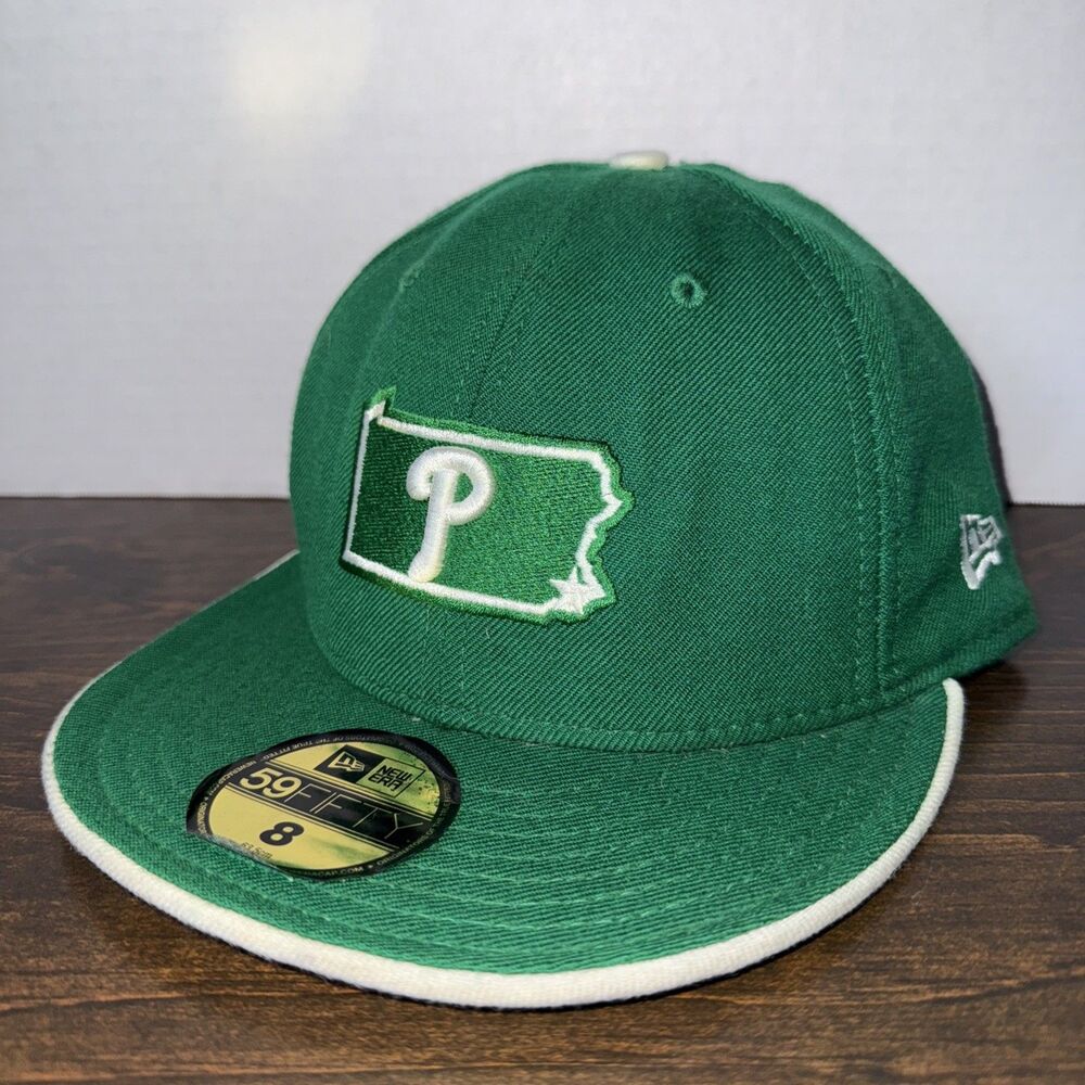 New Era size 8 Fitted Phillies Green White St Patrick’s Day Exclusive Rare